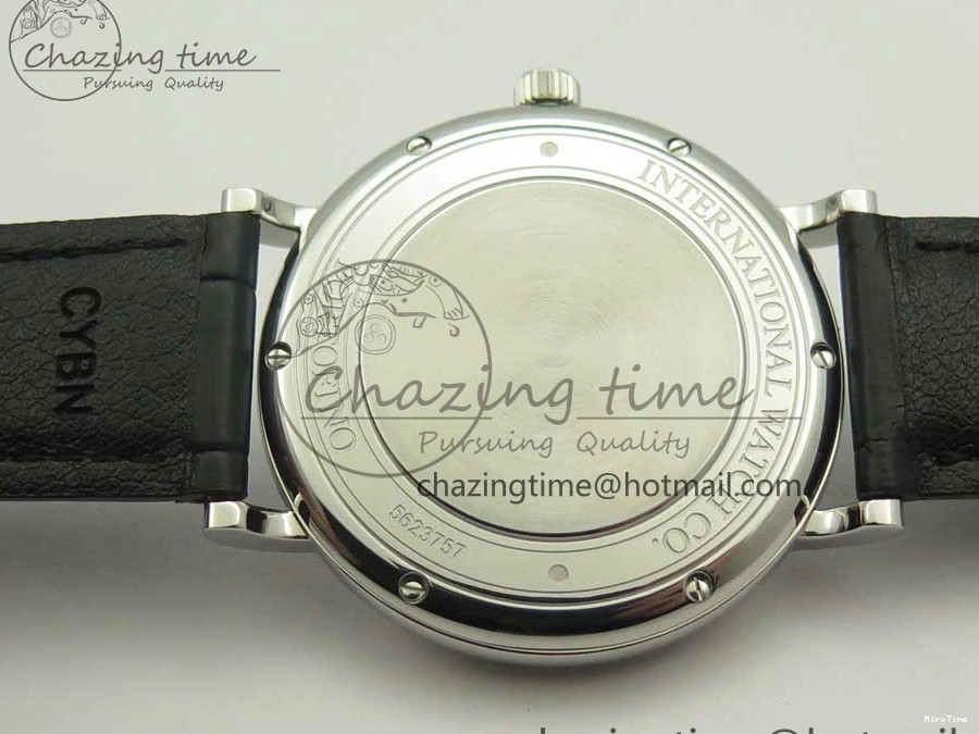 MIROTIME 0518 Supportive Portofino Automatic SS AF 1:1 Best Edition White Dial on Black Croco Leather Strap A 7184